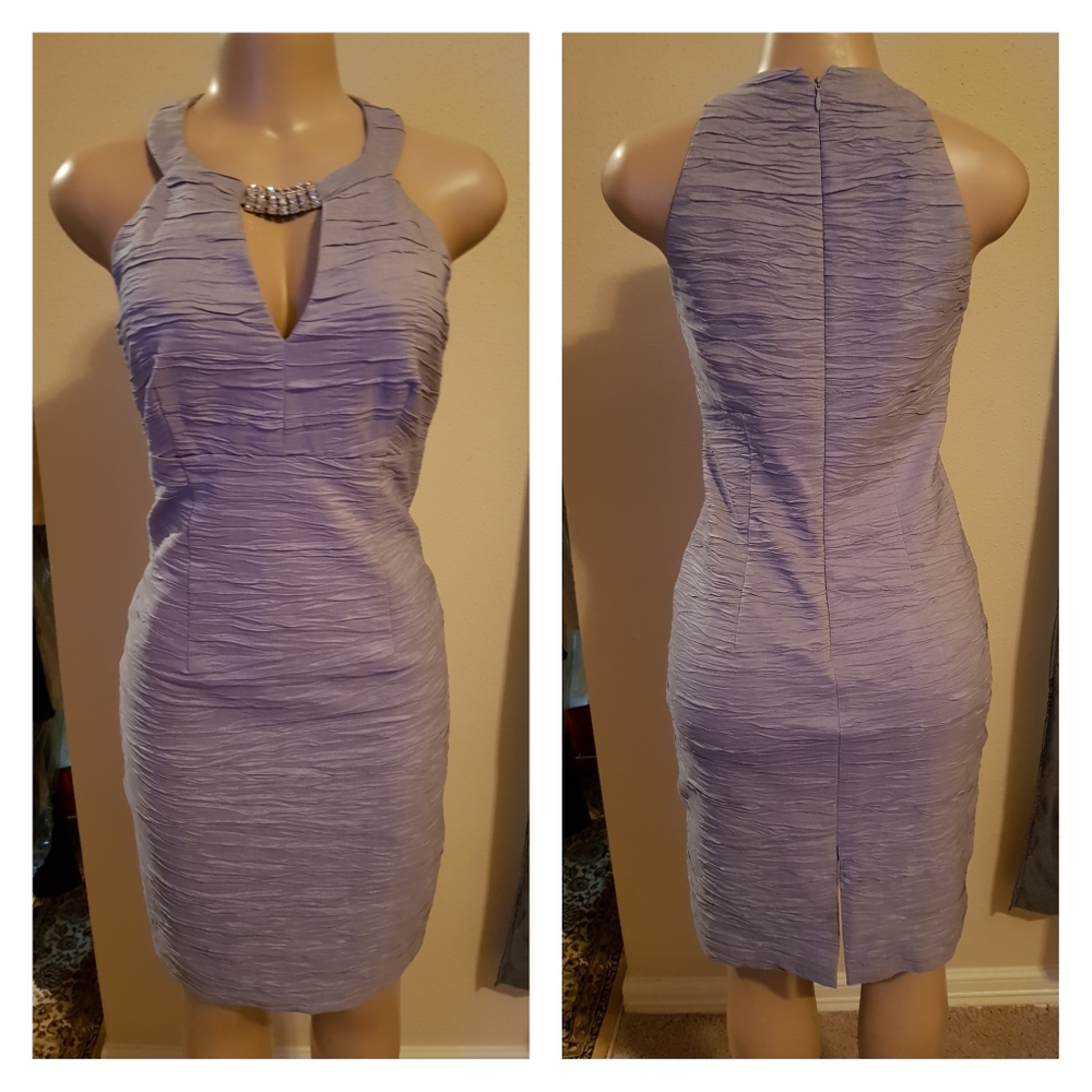 Eliza J Silver Halter Cocktail/Party Dress
